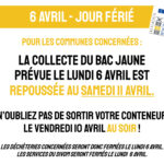 Ramassage bac jaune du 6 avril repoussé au 11 avril