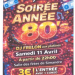 Soirée année 80&rsquo;s le 11 avril par SSRugby