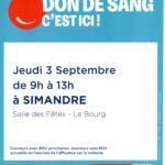 Don de sang le jeudi 3 septembre de 9h à 13h